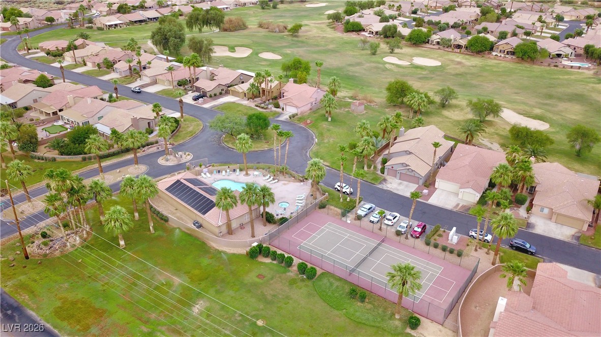1210 Country Club Drive Laughlin, NV 89029 - Photo 73 of 80 Aerial view of the Desert Springs community gated entry, Clubhouse, Pool and Spa, and Tennis Courts