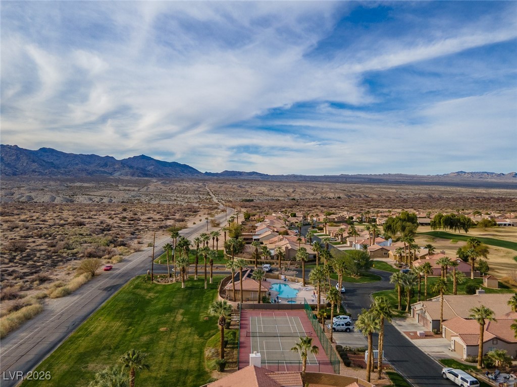 1210 Country Club Drive Laughlin, NV 89029 - Photo 78 of 80 Aerial view of the Desert Springs community gated entry, Clubhouse, Pool and Spa, and Tennis Courts