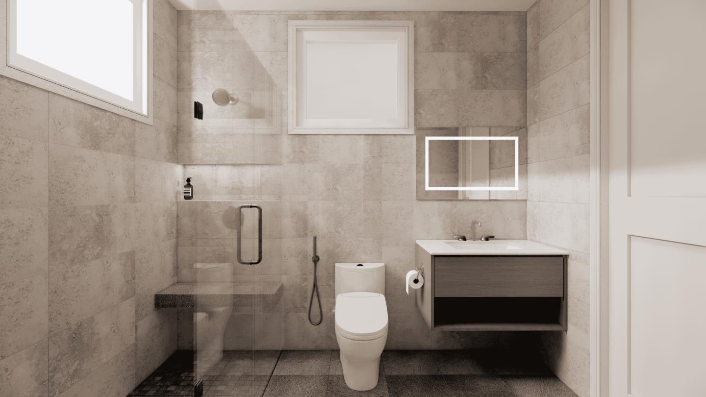 38 Bel Aire Road San Mateo, CA 94402 - Photo 17 of 24 a bathroom with a toilet sink and shower