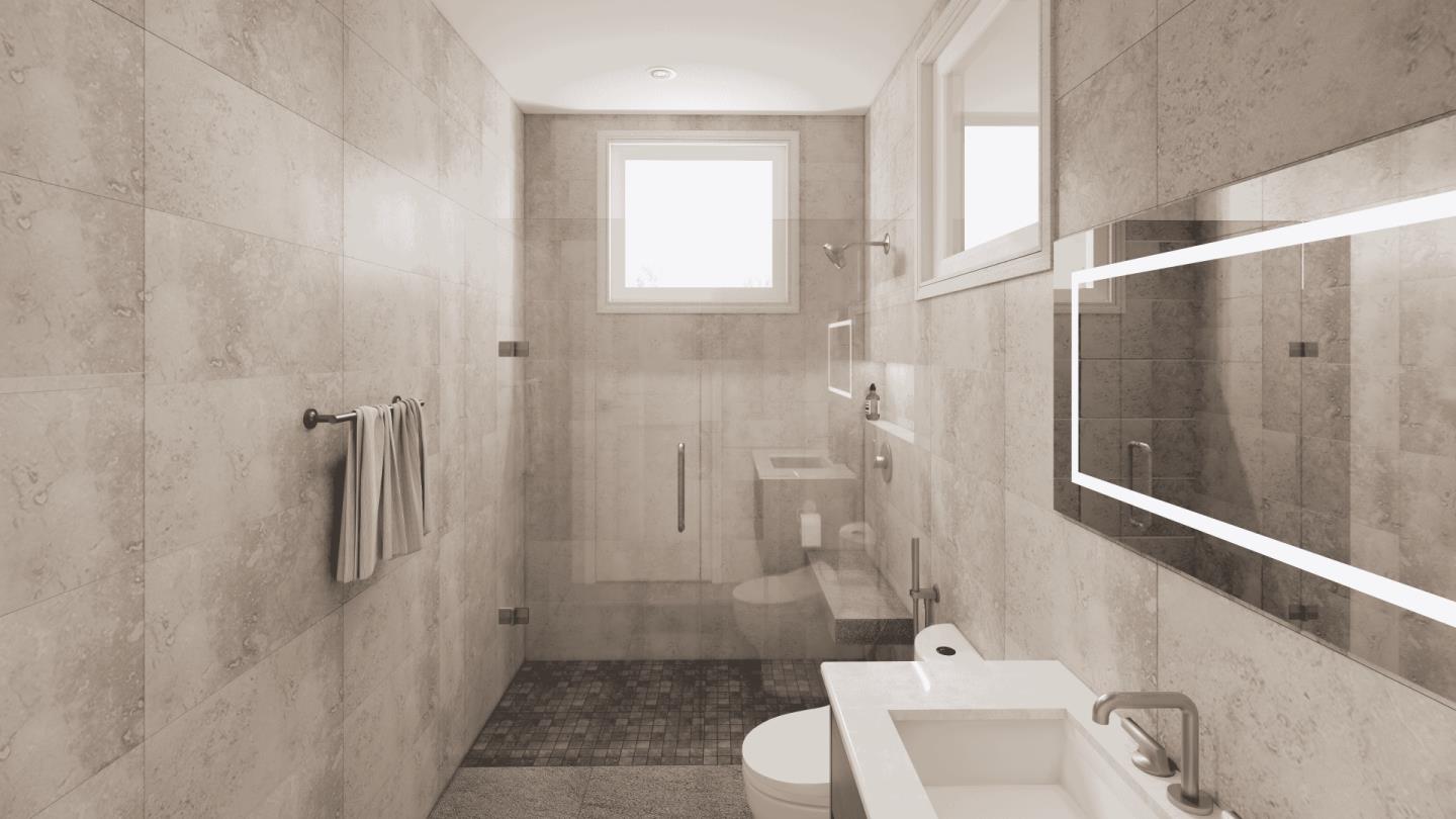 38 Bel Aire Road San Mateo, CA 94402 - Photo 18 of 24 a bathroom with a shower and toilet