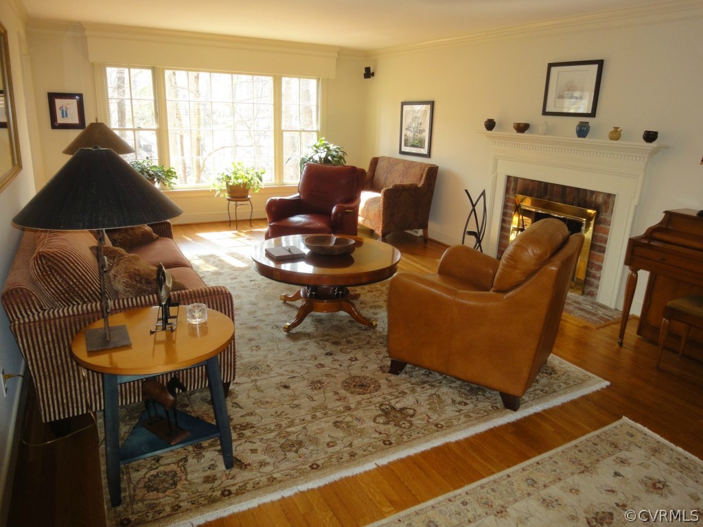 2716 East Brigstock Road Midlothian, VA 23113 - Photo 3 of 24 a living room with furniture a rug and a fireplace