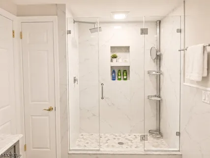 a bathroom with a shower