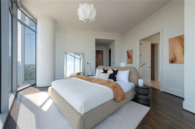 a view of a city with tall buildings