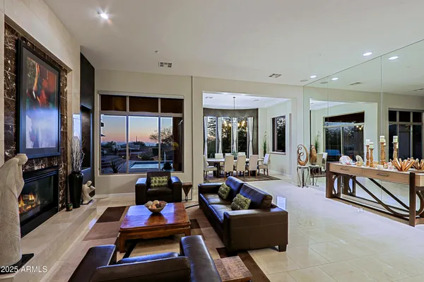 a bedroom with a bed and couch