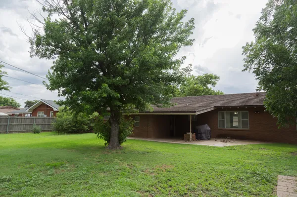a view of house with backyard