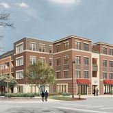 a front view of a building