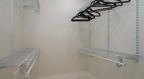 a view of a room with rack on the wall
