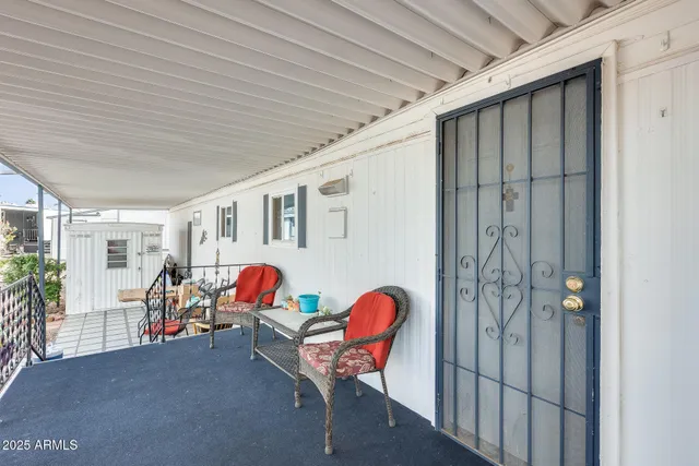 a outdoor space with furniture