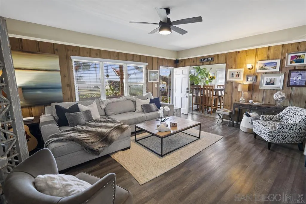 353 3rd Street Encinitas, CA 92024 - Photo 17 of 33 a living room with furniture and a large window