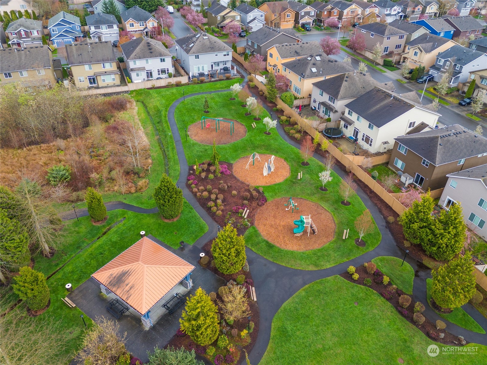 3026 183rd Street Southeast Bothell, WA 98012 - Photo 36 of 39 an aerial view of a pool patio yard and outdoor seating