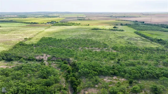 a view of a field with an ocean view