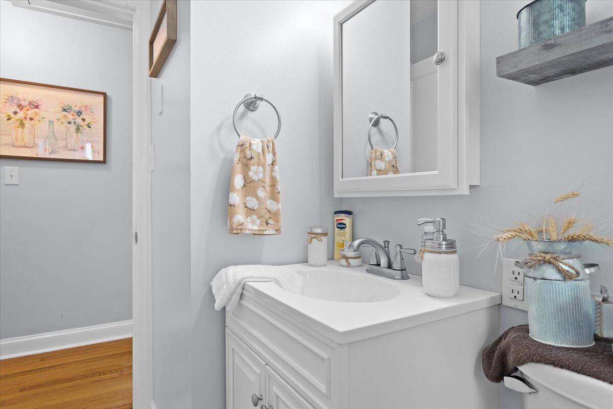 218 Post Road Roanoke, VA 24019 - Photo 14 of 24 a bathroom with a sink and a mirror