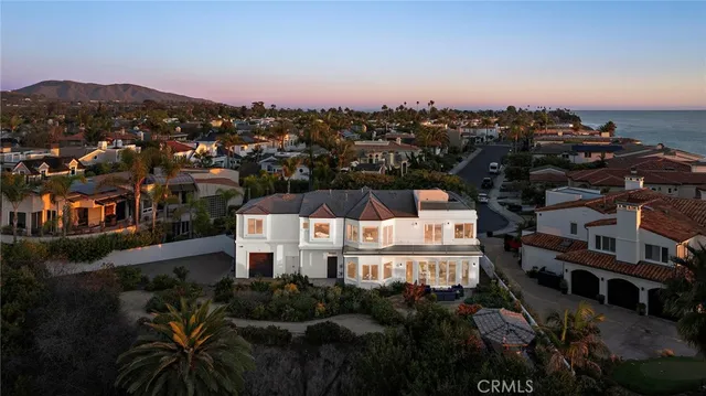 a dining room with large window