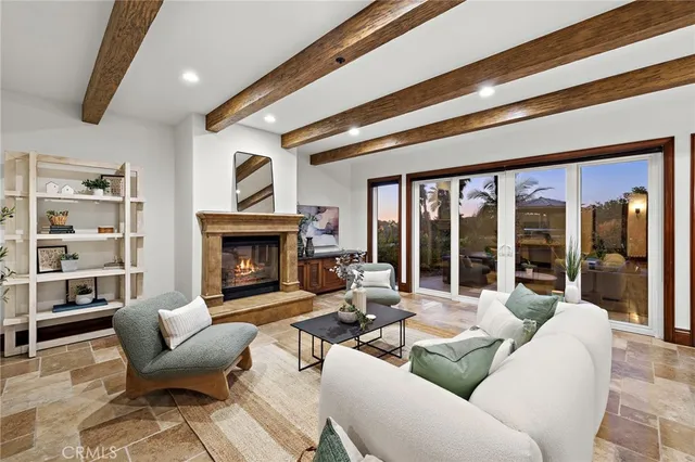 a view of a terrace with couches and a potted plant