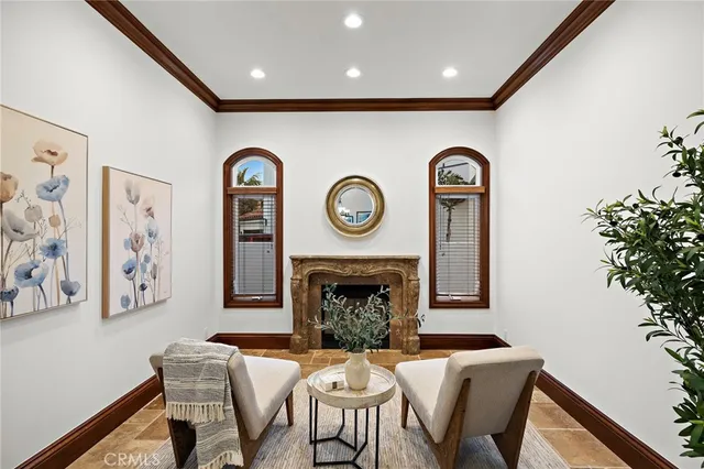 a bathroom with double vanity sinks and a mirror