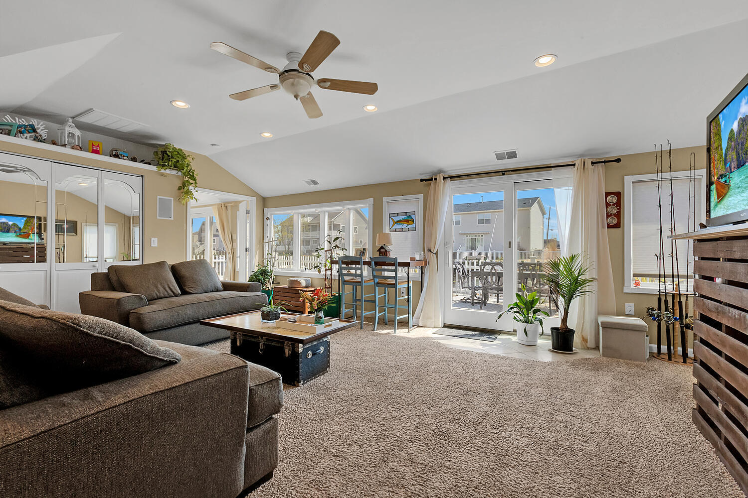 26 Capstan Road Waretown, NJ 08758 - Photo 11 of 23 a living room with furniture and a ceiling fan