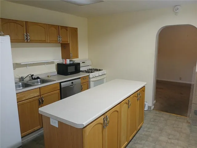 an empty room with a door