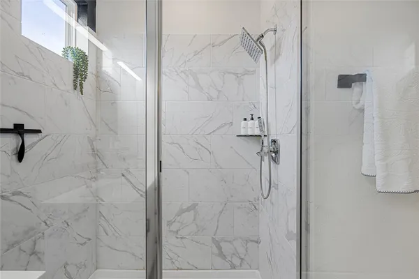 a bathroom with a shower