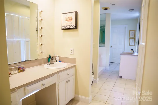 a view of a swimming pool and an outdoor space