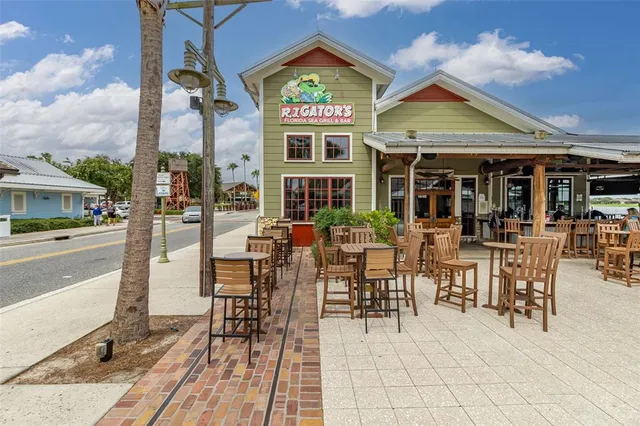 a view of a building with a street