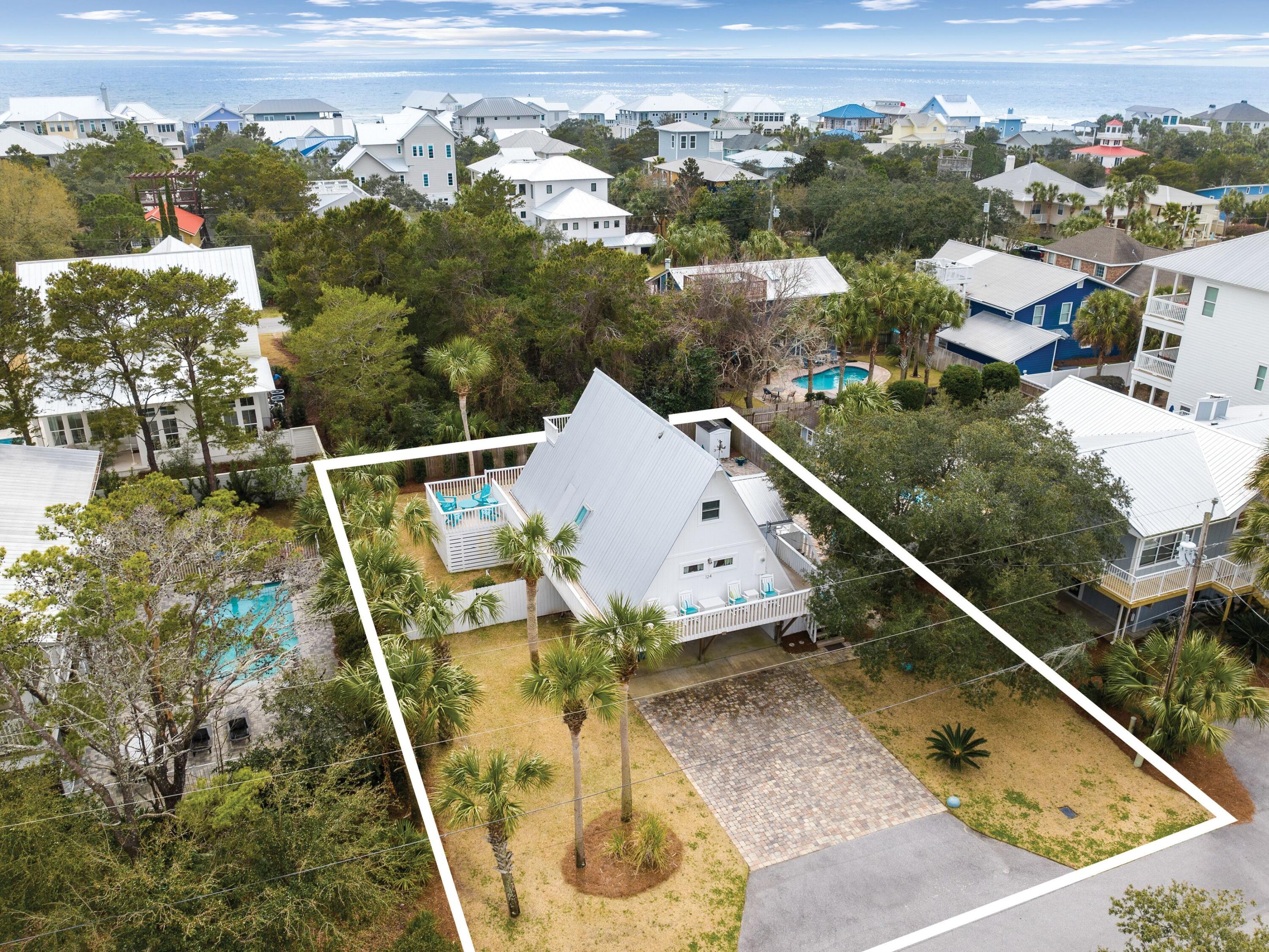124 Buddy Street Santa Rosa Beach, FL 32459 - Photo 3 of 42 an aerial view of a house with a ocean view