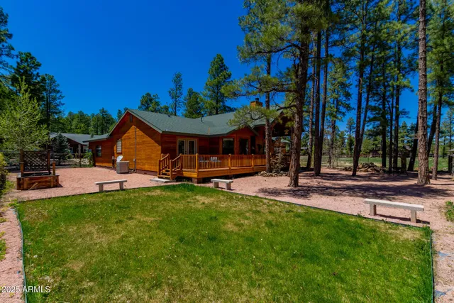 a view of a park with swings and slides