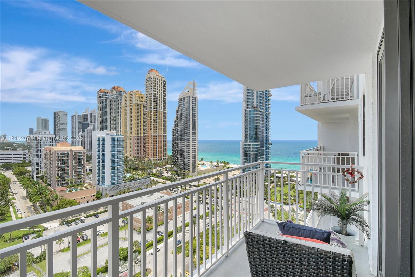 210 174th Street, Unit 2212 Sunny Isles Beach, FL 33160 - Photo 22 of 39 a view of balcony with furniture