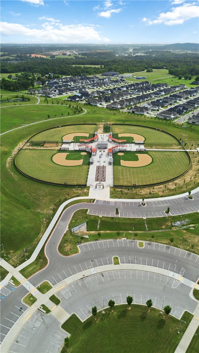 450 Fox Trail Springdale, AR 72762 - Photo 35 of 38 Expansive sports complex featuring multiple baseball fields, a central pavilion, and extensive paved parking areas