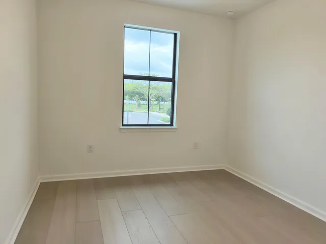an empty room with a window