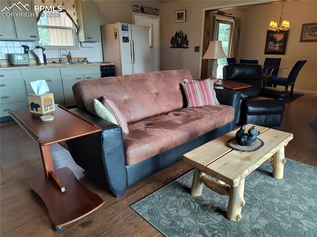 237 Blue Spruce Road Divide, CO 80814 - Photo 18 of 47 a living room with furniture and wooden floor