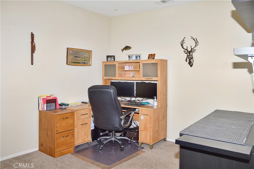 166 Fox Lane Calimesa, CA 92320 - Photo 55 of 76 4th Bedroom - Used as Office/Sewing Room - with Ceiling Fan and Cozy Carpet