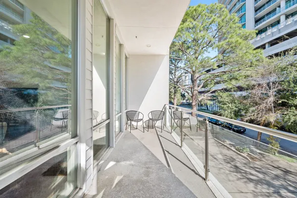 a view of balcony with couch