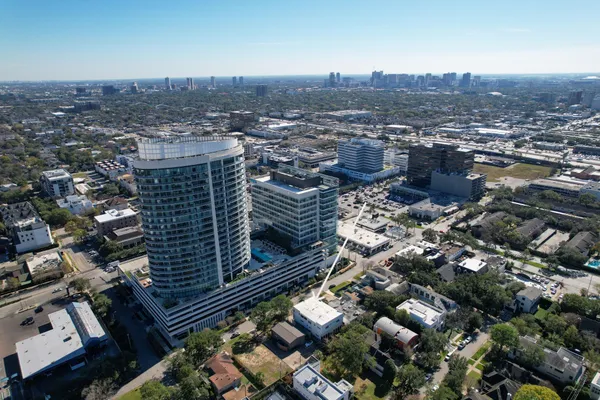 an aerial view of a city