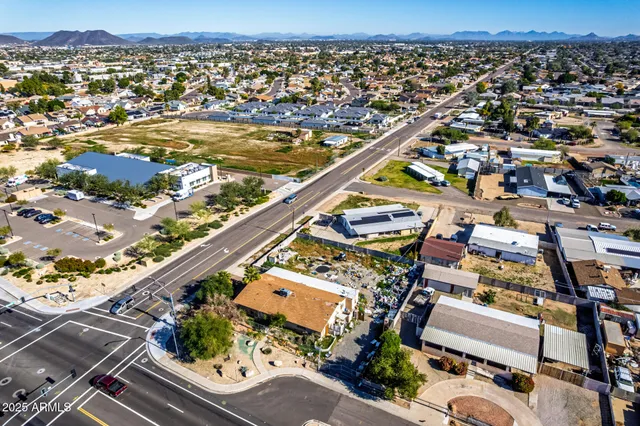 an aerial view of a city