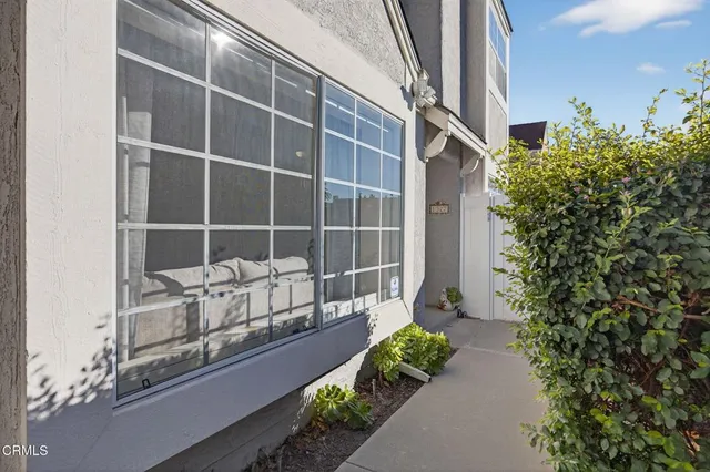 a view of a pathway with a door