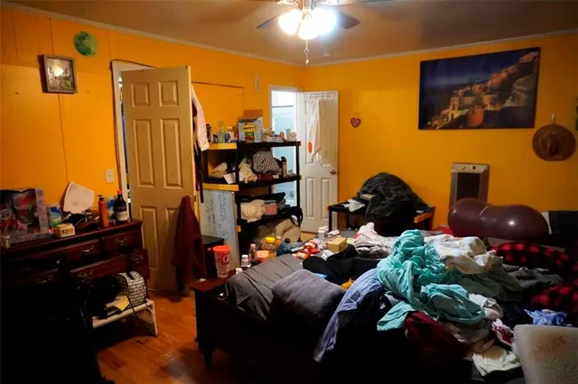 a room with furniture and a lamp