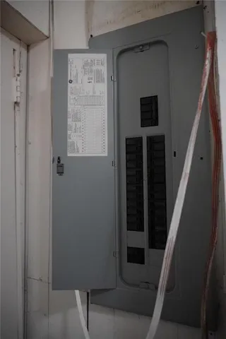 a view of a balcony with a door