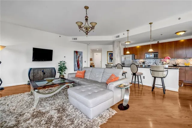 a view of a balcony with furniture