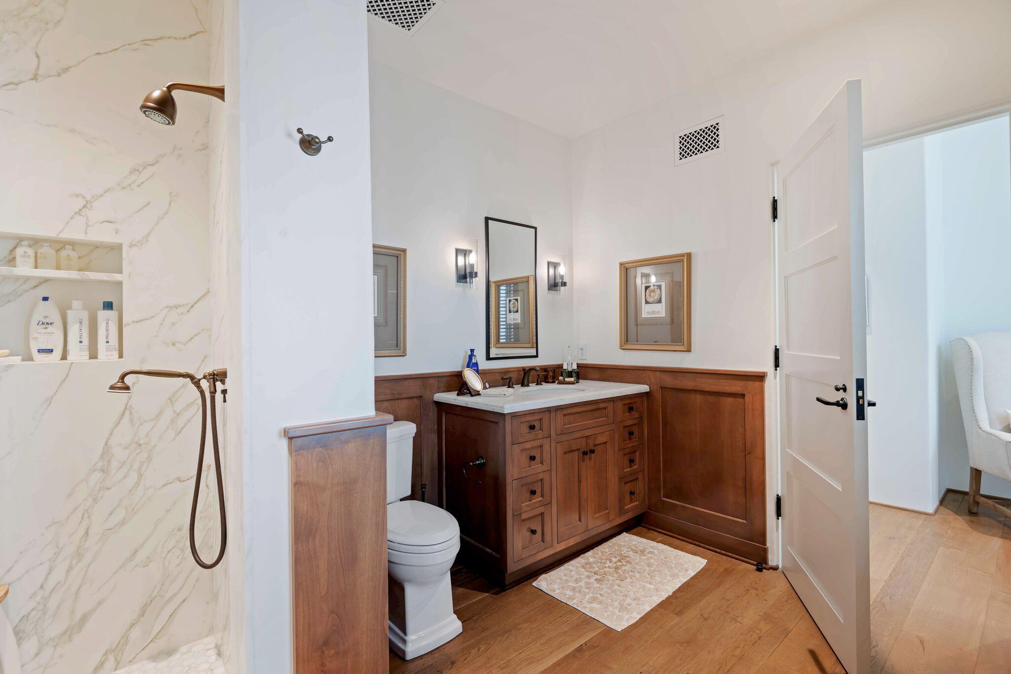 0 Boundary Drive Montecito, CA 93108 - Photo 19 of 26 a bathroom with a double vanity sink mirror and shower