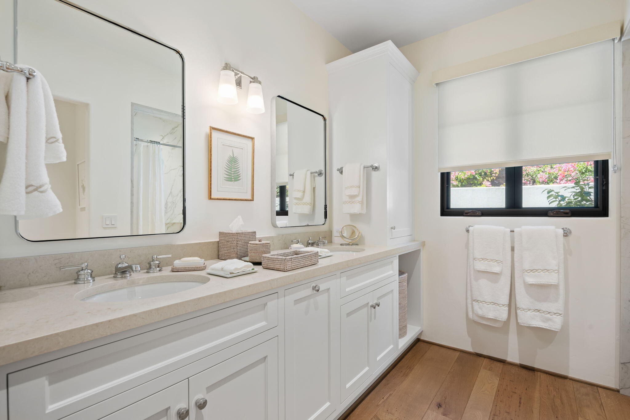 0 Boundary Drive Montecito, CA 93108 - Photo 21 of 26 a bathroom with a double vanity sink and mirror