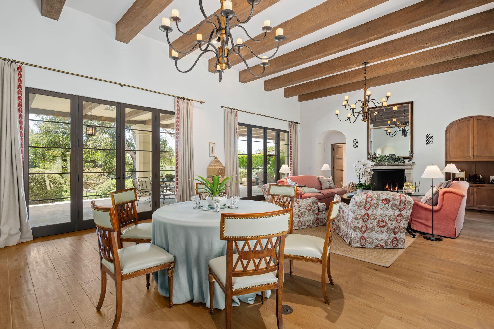 0 Boundary Drive Montecito, CA 93108 - Photo 4 of 26 a view of a dining room with furniture window and wooden floor
