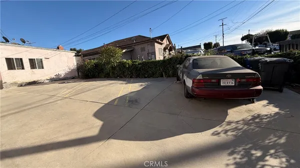 a car parked in front of a house