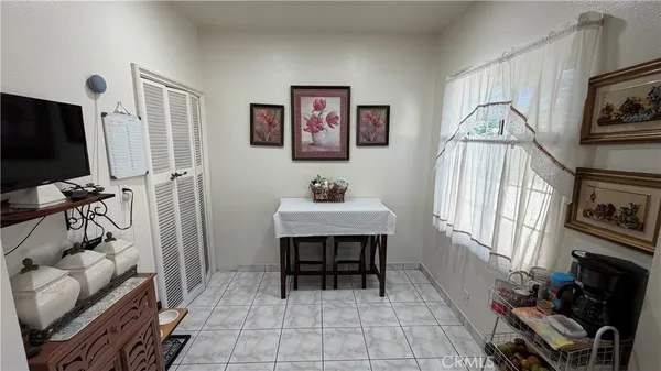 a workspace with furniture and window