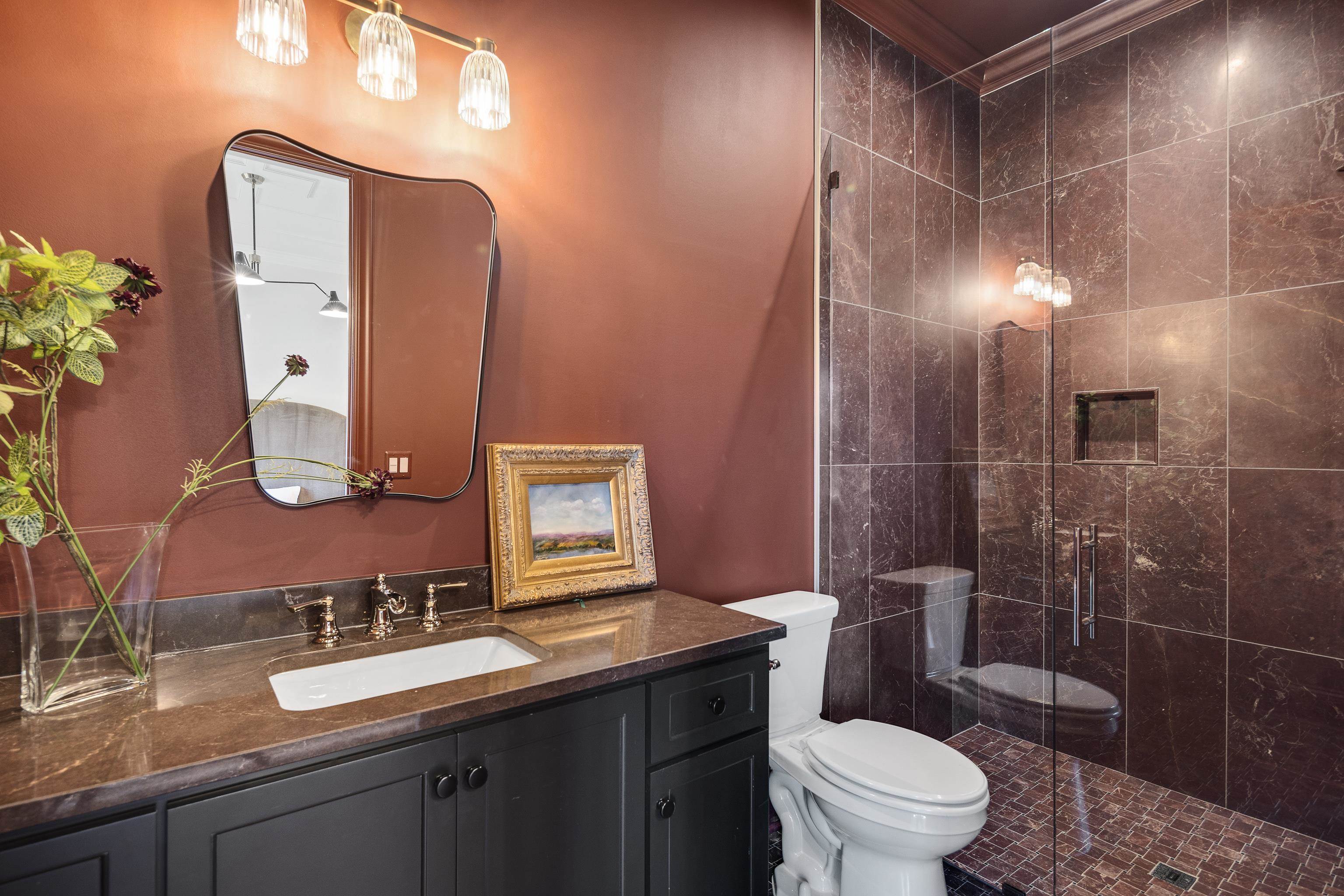 3280 Hidden Creek Loop West Collierville, TN 38017 - Photo 23 of 40 a bathroom with a granite countertop sink toilet and shower
