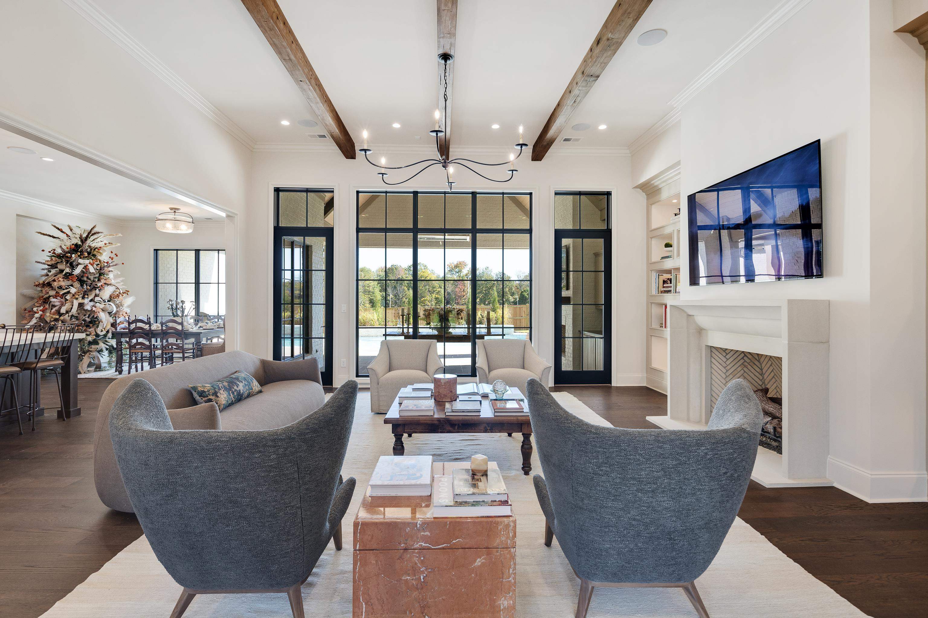3280 Hidden Creek Loop West Collierville, TN 38017 - Photo 7 of 40 a living room with furniture fireplace and large windows