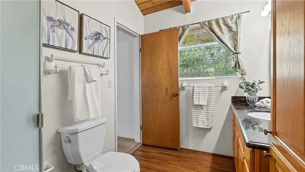 a view of lake with mountain