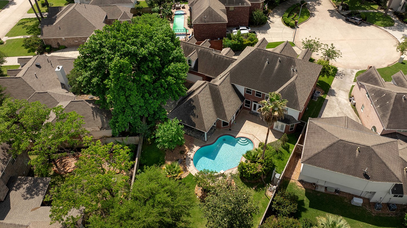 18834 Forest Elms Drive Spring, TX 77388 - Photo 45 of 47 an aerial view of a house with garden space and street view