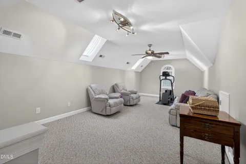 a view of an empty room with a garage