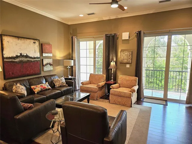 a view of a balcony with a potted plant