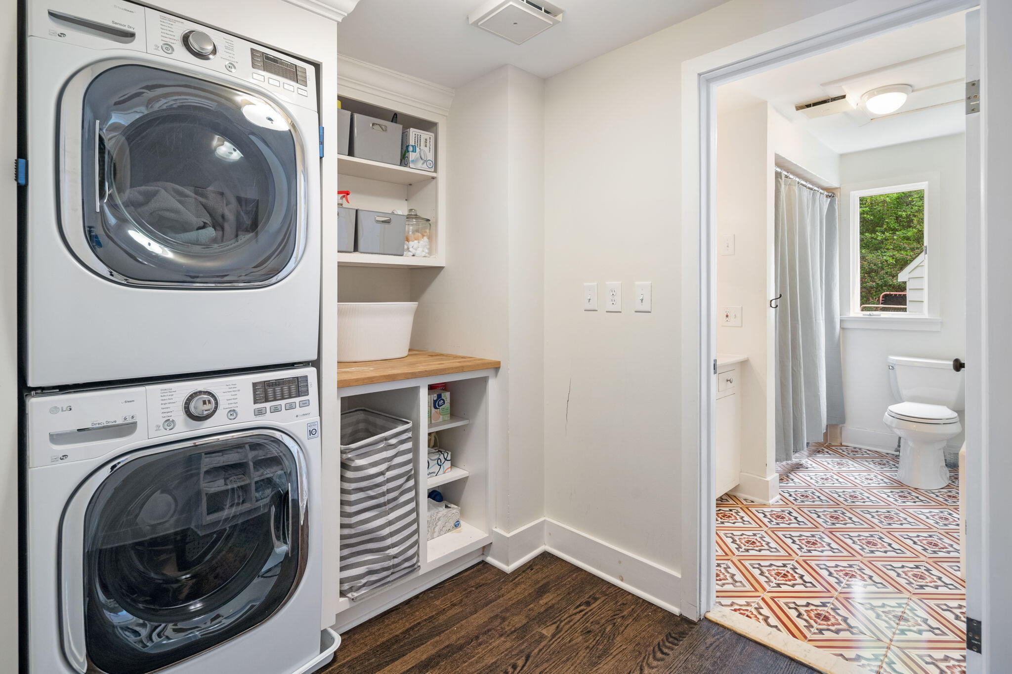 53 Fox Run Road New Canaan, CT 06840 - Photo 21 of 39 a view of a hallway with washer and dryer